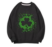 Sudaderas de cuello redondo para niñas y niños, primavera y otoño, día medio y grande, sudadera retro con estampado 2D para niños, sudadera informal con diseño de gato para niñas, Negro , 4-5 años