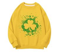 Sudaderas de cuello redondo para niñas y niños, primavera y otoño, día medio y grande, sudadera retro con estampado 2D para niños, sudadera informal con diseño de gato para niñas, amarillo, 3-4 años