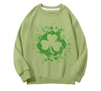 Sudaderas de cuello redondo para niñas y niños, primavera y otoño, día medio y grande, sudadera retro con estampado 2D para niños, sudadera informal con diseño de gato para niñas, verde, 4-5 años