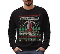 Sudaderas de cuello redondo, sudadera de película de Navidad para hombre, acogedora, para vacaciones, para invierno, casual, manga larga, mezcla suave, sudadera negra con capucha elástica, B-negro, XL