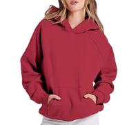 Sudaderas de forro polar de gran tamaño para mujer, trajes de primavera 2025, suéter para otoño e invierno, ropa ligera, Rojo ladrillo, S