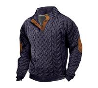 Sudaderas de forro polar para hombre, suéteres de trabajo para hombre, sudaderas Henley con botones del Reino Unido, sudaderas con parches en los codos, suéteres de manga larga, sudaderas con botones