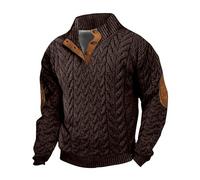 Sudaderas de forro polar para hombre, suéteres de trabajo para hombre, sudaderas Henley con botones del Reino Unido, sudaderas con parches en los codos, suéteres de manga larga, sudaderas con botones