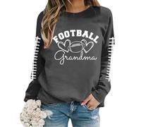 Sudaderas de gran tamaño para mujer de manga larga cuello redondo estampado de letras sudadera ligera suelta blusa mis pedidos, gris oscuro, XXL