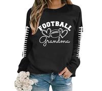 Sudaderas de gran tamaño para mujer de manga larga cuello redondo estampado de letras sudadera ligera suelta blusa mis pedidos, Negro , XXL