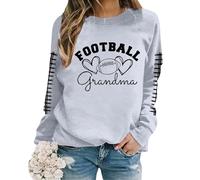 Sudaderas de gran tamaño para mujer de manga larga cuello redondo estampado de letras sudadera ligera suelta blusa mis pedidos, gris, XXL