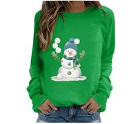Sudaderas de gran tamaño para mujer, diseño de muñeco de nieve con estampado gráfico de muñeco de nieve, casual, ajuste holgado, cómodo, con ilustración, holgada, raglán, sudadera con capucha con