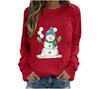 Sudaderas de gran tamaño para mujer, diseño de muñeco de nieve con estampado gráfico de muñeco de nieve, casual, ajuste holgado, cómodo, con ilustración, holgada, raglán, sudadera con capucha con