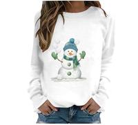 Sudaderas de gran tamaño para mujer, diseño de muñeco de nieve con estampado gráfico de muñeco de nieve, casual, ajuste holgado, cómodo, con ilustración, holgada, raglán, sudadera con capucha con