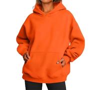 Sudaderas de gran tamaño para mujer, lindas sudaderas de forro polar con capucha, suéteres casuales y cómodos, naranja, 3XL