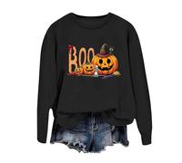 Sudaderas de Halloween para mujer, holgadas, de forro polar, con estampado de murciélago, de gran tamaño, de monstruos que viajan, color liso, para invierno, ropa de calle para adolescentes, Negro