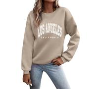Sudaderas de Los Ángeles California con hombros caídos para mujer, cuello redondo, sudaderas con capucha con diseños casuales de anime para otoño, lindas sudaderas suaves y vintage esenciales para