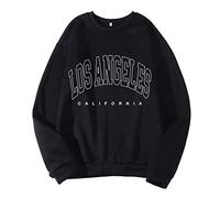 Sudaderas de Los Ángeles para hombre, sudaderas con capucha de anime College de Los Ángeles, California, ligeras, de manga larga, cuello redondo, deportiva, vintage, linda, ropa Y2K, hombros caídos