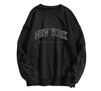 Sudaderas de Los Ángeles para mujer, cuello redondo de California, ropa Y2K, trajes de Nueva York College Western con gráfico de letras, lindas sudaderas vintage Backwoods Preppy Cool Workou para