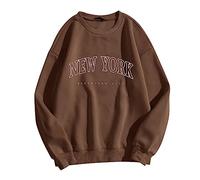 Sudaderas de Los Ángeles para mujer, cuello redondo de California, ropa Y2K, trajes de Nueva York College Western con gráfico de letras, lindas sudaderas vintage Backwoods Preppy Cool Workou para