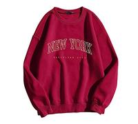 Sudaderas de Los Ángeles para mujer, cuello redondo de California, ropa Y2K, trajes de Nueva York College Western con gráfico de letras, lindas sudaderas vintage Backwoods Preppy Cool Workou para