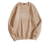 Sudaderas de Los Ángeles para mujer, cuello redondo de California, ropa Y2K, trajes de Nueva York College Western con gráfico de letras, lindas sudaderas vintage Backwoods Preppy Cool Workou para