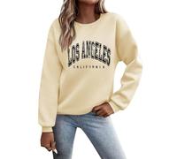 Sudaderas de Los Ángeles para mujer, de gran tamaño, estilo murciélago, universidad, Los Ángeles, California, con gráficos, vintage, casuales, con hombros caídos, cuello redondo, sudaderas