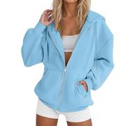 Sudaderas de manga larga con cremallera completa para mujer, sudaderas con capucha Workou, chaquetas de campo, cómodas con cremallera, suéteres casuales para otoño universitario, dibujos animados 2025