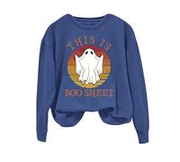 Sudaderas de manga larga de Halloween para mujer, camisetas divertidas con letras de bruja, camisetas casuales de manga larga, camisetas de cuello redondo, camisetas de otoño a la moda para fiestas
