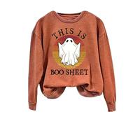 Sudaderas de manga larga de Halloween para mujer, camisetas divertidas con letras de bruja, camisetas casuales de manga larga, camisetas de cuello redondo, camisetas de otoño a la moda para fiestas
