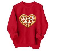 Sudaderas de manga larga de San Valentín para mujer, sudaderas de San Valentín para mujer, cuello redondo gráfico, moda de primavera, trajes de mujer, regalo para niña, Rojo De La Sandía, XXL