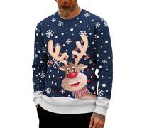 Sudaderas de Navidad para hombre, de forro polar, con estampado de muñeco | Sudadera de forro polar de gran tamaño para hombre, diseño de reno