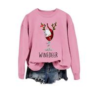 Sudaderas de Navidad Skimpy para mujer, cuello redondo, disfraz de Navidad occidental, sudaderas con cuello redondo, sudaderas novedosas de manga larga con ciervos de Navidad, camisetas vintage