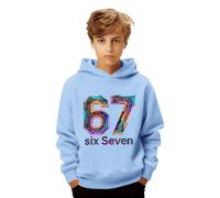 Sudaderas de Niño 67, Sudaderas sin Capucha con Estampado 6 7 Sudadera con Capucha Manga Larga Cuello Redondo Pullover Hoodie Sweatshirts para Niños 3-14 Años 67 Six Seven Funny Number With Joke
