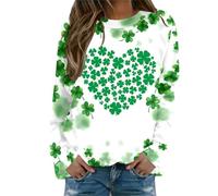 Sudaderas de Primavera Impresión O-Cuello, Sudadera Cuello Redondo, Suéter Casual, Manga Larga, Camisas de Entrenamiento, Blusas Anchas Suéteres Marca, Green-o, S