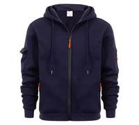 Sudaderas de trabajo de forro polar para hombre, sudadera con capucha con cremallera, chaquetas de manga larga, chaquetas de invierno Y2K, bolsillos con cremallera, color sólido, suéteres de golf