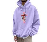 Sudaderas de trabajo de forro polar y cordón de manga larga con impresión 3D casual para hombre Navidad sudadera algodón gasa, Violeta-b, M