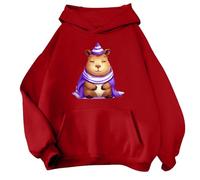 Sudaderas deportivas con capucha para mujer con capucha 2025 con gráfico para adolescentes, ropa lisa de moda, suéteres vintage de ajuste holgado, Workou Western Anime Essential, rosso, S