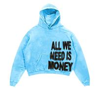 Sudaderas deportivas lindas con capucha para hombre, moda Y2K, anime, trajes vintage con capucha, suaves, cómodas, lisas, esenciales, lindas, para parejas, modernas y campestres, azul claro, 3XL