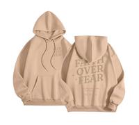 Sudaderas divertidas con capucha para mujer, con texto en inglés "Jesus Faith Over Fear", estilo cristiano, informal, con capucha, para adolescentes, con capucha, para la playa, verano, gótica