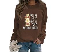 Sudaderas Divertidas con Estampado de Pollo para Mujer, con Texto en inglés I May Look Calm But In My Head, Cuello Redondo, Casual, Manga Larga, Holgada