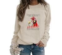 Sudaderas Divertidas con Estampado de Pollo para Mujer, con Texto en inglés I May Look Calm But In My Head, Cuello Redondo, Casual, Manga Larga, Holgada