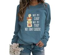 Sudaderas Divertidas con Estampado de Pollo para Mujer, con Texto en inglés I May Look Calm But In My Head, Cuello Redondo, Casual, Manga Larga, Holgada