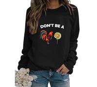 Sudaderas Divertidas con Estampado de Pollo para Mujer, con Texto en inglés I May Look Calm But In My Head, Cuello Redondo, Casual, Manga Larga, Holgada