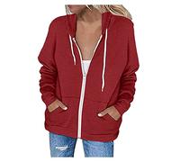 Sudaderas genéricas con capucha para mujer con cremallera chaqueta con capucha y cremallera suelta ligera Confy transpirable sudadera casual ligera elegante elegante abrigo moda moda para mediados de