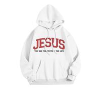 Sudaderas góticas con capucha para mujer, diseño de Jesús The Way The Truth and The Life Workou con capucha, ajuste holgado, personalizable, para adolescentes, suéteres de playa casuales de verano