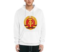 Sudaderas Hombre Pullover con Capucha República Democrática Alemana Emblema Nacional Sweatshirts De Forro Polar Manga Larga Casual Sudadera Hombre con Bolsillo Ajuste Mujer