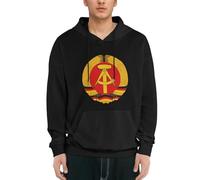 Sudaderas Hombre Pullover con Capucha República Democrática Alemana Emblema Nacional Sweatshirts De Forro Polar Manga Larga Casual Sudadera Hombre con Bolsillo Ajuste Mujer