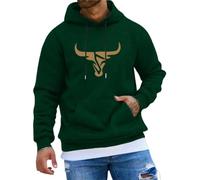 Sudaderas Hombres con Capucha, Pullover Hoodie Hooded Sweatshirt para Hombre, Gráfico de Cabeza de Toro, Pullover Cómodo con Cordón para Uso Diario