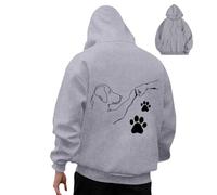 Sudaderas Hombres con Capucha, Pullover Hoodie Sudadera Casual con Impronta de Perro Adorable, Moda para Otoño Invierno, Pullover Cómodo de Ajuste Holgado para el Uso Diario