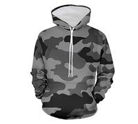 Sudaderas Hombres con Capucha, Sudadera de Camuflaje Militar Manga Larga