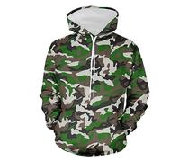 Sudaderas Hombres con Capucha, Sudadera de Camuflaje Militar Manga Larga