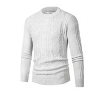 Sudaderas Hombres Deportivas - Camisa de Punto de Cuello Redondo para de otoño e Invierno, Camisa Interior Sencilla a la Moda, cálida, Informal, versátil, Top TWI Sted (Light Gray, M)