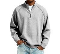 Sudaderas Hombres Sweater Sudadera Hombre Casual Suave Sweatshirt Manga Larga Pullover Cálido con Cuello Redondo Sweat Basic Mens Deportes Running Activewear Blanco 3XL