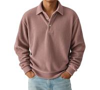 Sudaderas Hombres Sweater Sudadera Hombre Suave Moda Sweatshirt con Cuello Redondo Activewear Termica Basic Manga Larga Sweat Regular Fit Mens Deportes Running Pullover Rosa Claro XXL